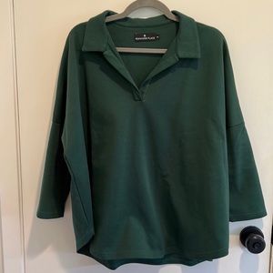 Pomander Palance Tuckernuck Easy Polo Pullover. Swing bottom, thick material.